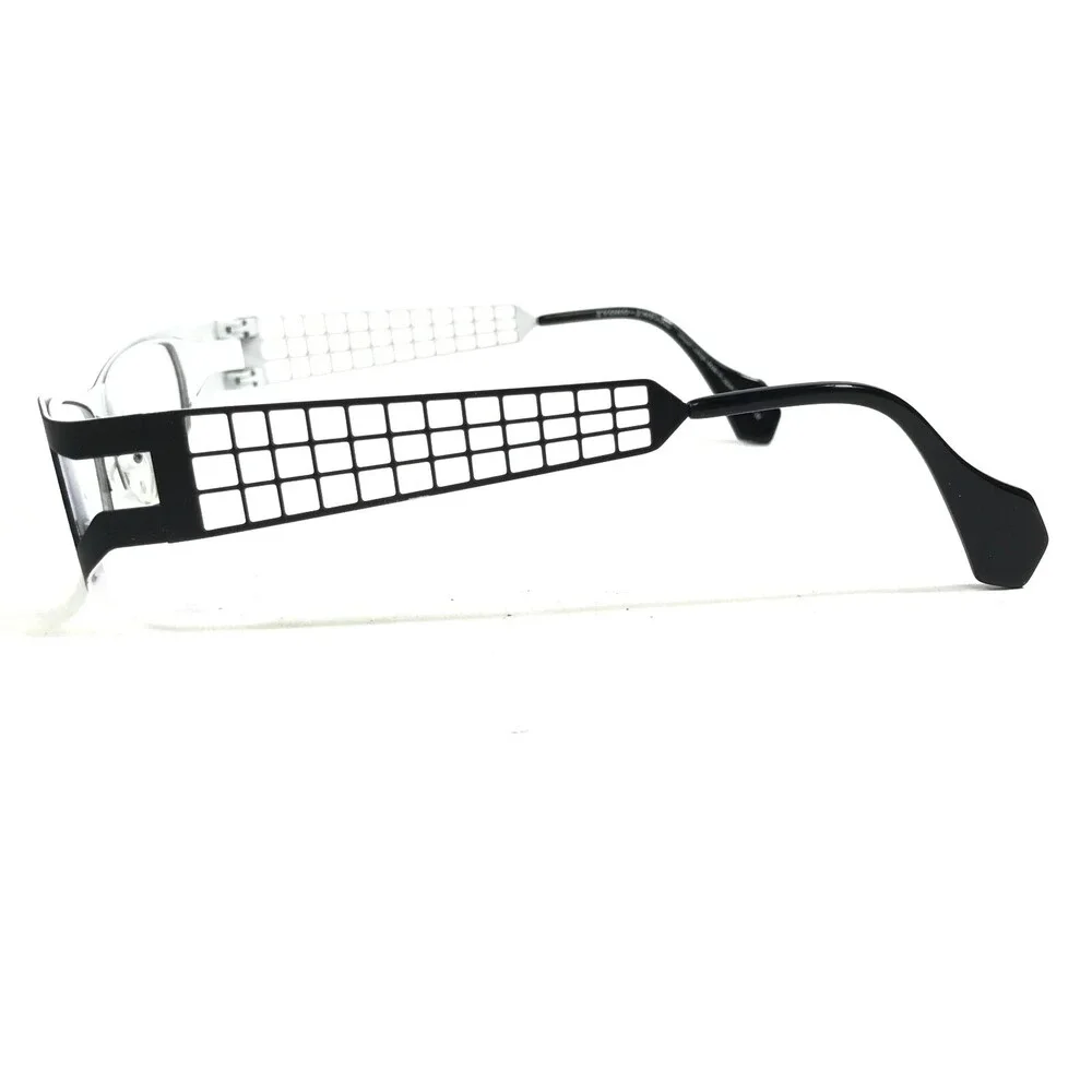 Iyoko-Inyake Eyeglasses Frames IY570 Col.143 Black White Rectangular 50-18-140